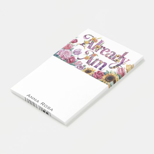 *~* Blume 1 BEREITS AM AP85 Manifesting Post-it Klebezettel (angewinkelt)