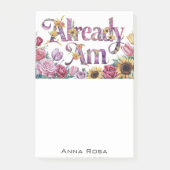 *~* Blume 1 BEREITS AM AP85 Manifesting Post-it Klebezettel (Vorderseite)