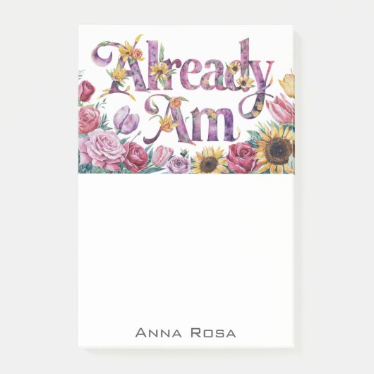 *~* Blume 1 BEREITS AM AP85 Manifesting Post-it Klebezettel (Vorderseite)