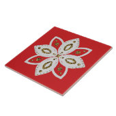 Blume 1 lite rot-weiß fliese (Seite)