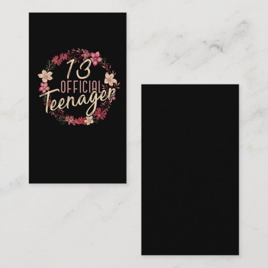 Blume 2008 Offiziell Teenager Girl Visitenkarte (Vorne/Hinten)