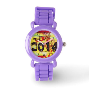 Blume 2014 Sport Frieden Liebe Party Schicksal Dig Armbanduhr