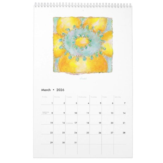 Blume 2026 Vertikaler Kalender (Mär 2026)