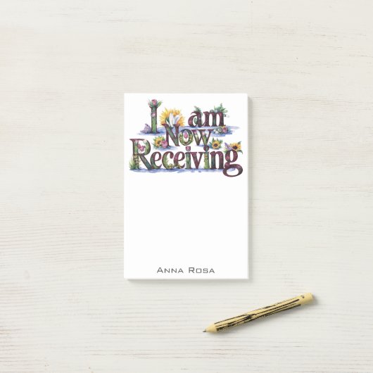 *~* Blume 21 JETZT ERHALTE ICH AP85 Manifesting Post-it Klebezettel (Auf Schreibtisch)