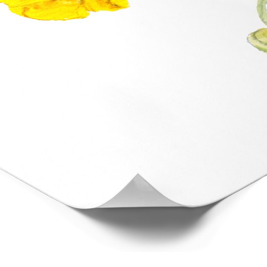 Blume 2 Aquarell Poster (Ecke)