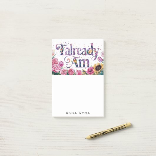 *~* Blume 2 BEREITS AM AP85 Manifesting Post-it Klebezettel (Auf Schreibtisch)