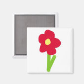 Blume 2 (Hot Pink) Magnet (Vorderseite/Rückseite)