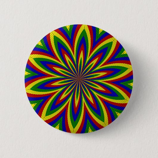 Blume 2 mit Rollen in Primärfarben Button (Vorderseite)