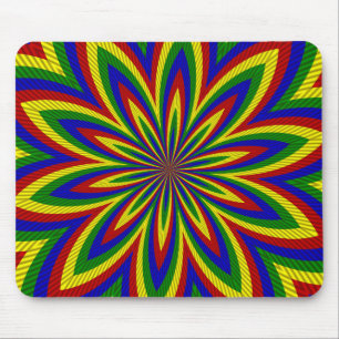 Blume 2 mit Rollen in Primärfarben Mousepad