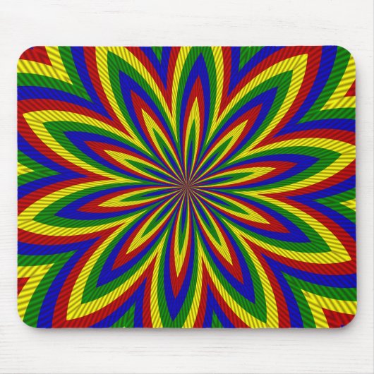 Blume 2 mit Rollen in Primärfarben Mousepad (Vorne)