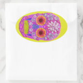 BLUME 2 OVALER AUFKLEBER (Tasche)