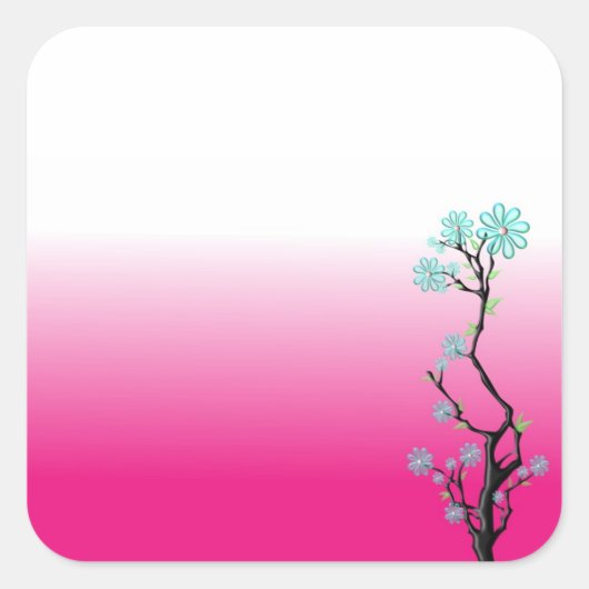 BLUME 2 QUADRATISCHER AUFKLEBER (Vorderseite)