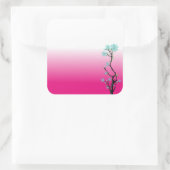 BLUME 2 QUADRATISCHER AUFKLEBER (Tasche)