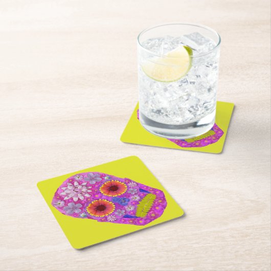 BLUME 2 RECHTECKIGER PAPPUNTERSETZER (Vor Ort)