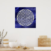 Blume 2 - silber gestanzt poster (Küche)