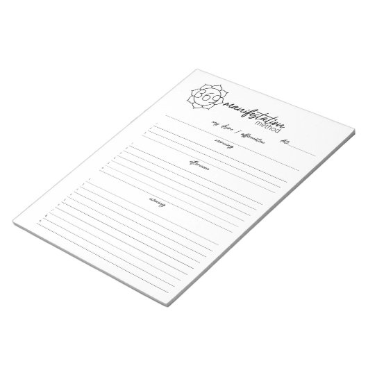 Blume 369 Manifestationsmethode, Anziehungsgesetz Notizblock (angewinkelt)