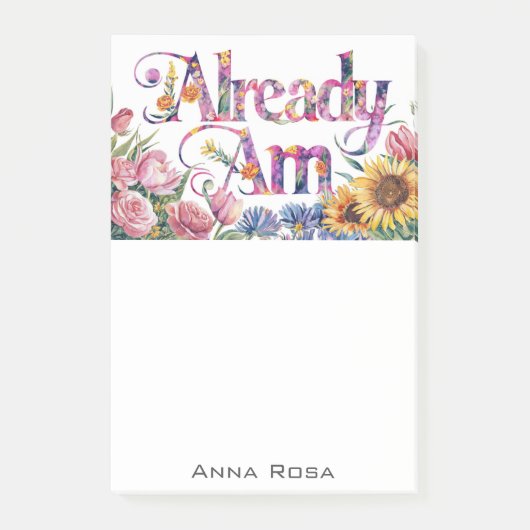 *~* Blume 3 BEREITS AM AP85 Manifesting Post-it Klebezettel (Vorderseite)