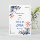 Blume 3 Rahmen: Personalisierte Einladung zur Hoch (Stehend Vorderseite)