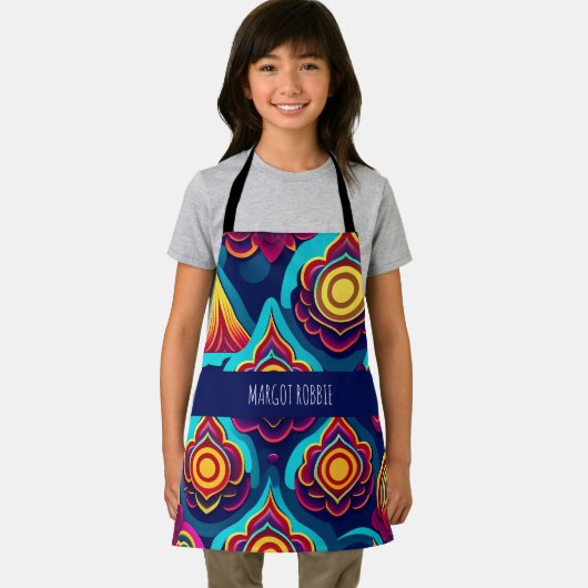 Blume 3D und Hills Regenbogenmuster Schürze (Insitu)