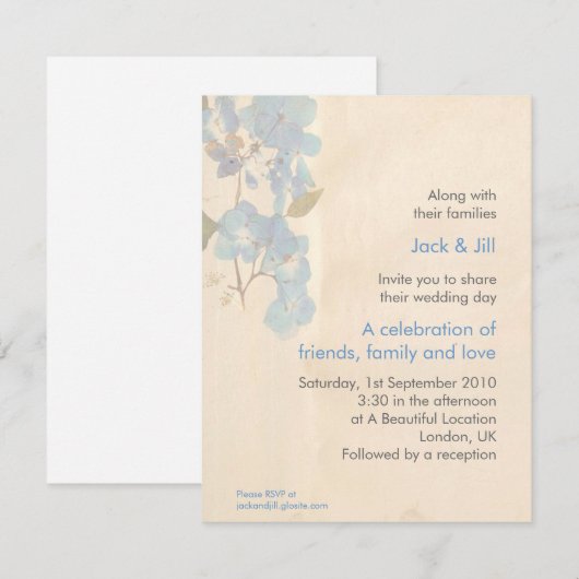 Blume 4,25x5,25 einladung (Vorne/Hinten)