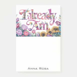 *~* Blume 4 BEREITS AM AP85 Manifesting Post-it Klebezettel