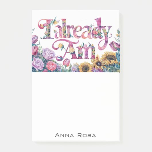 *~* Blume 4 BEREITS AM AP85 Manifesting Post-it Klebezettel (Vorderseite)