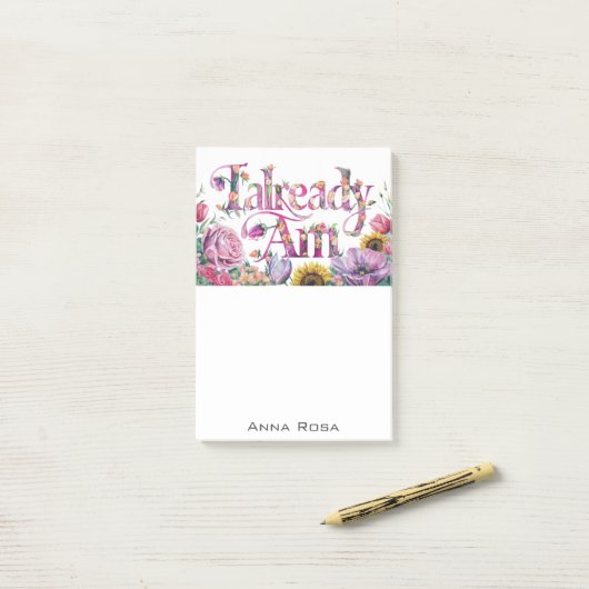 *~* Blume 5 BEREITS AM AP85 Manifesting Post-it Klebezettel (Auf Schreibtisch)