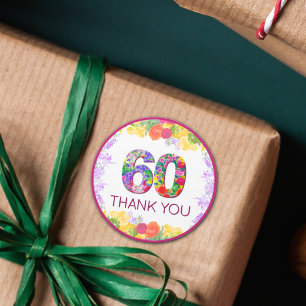Blume 60. Geburtstag danke Ihnen Aufkleber 60 Jahr