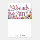 *~* Blume 6 BEREITS AM AP85 Manifesting Post-it Klebezettel (Vorderseite)