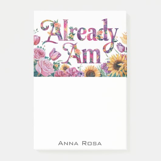 *~* Blume 6 BEREITS AM AP85 Manifesting Post-it Klebezettel (Vorderseite)