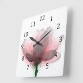 Blume 6 Rosa Lotus Quadratische Wanduhr (Winkel)