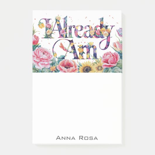 *~* Blume 7 BEREITS AM AP85 Manifesting Post-it Klebezettel (Vorderseite)