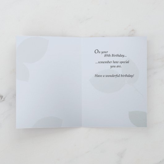 Blume 89. Geburtstag Karte (Innenseite)