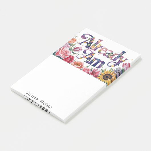 *~* Blume 8 BEREITS AM AP85 Manifesting Post-it Klebezettel (angewinkelt)