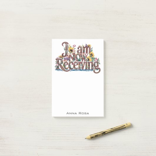 *~* Blume 8 JETZT ERHALTE ICH AP85 Manifesting Post-it Klebezettel (Auf Schreibtisch)