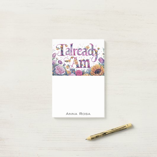 *~* Blume 9 BEREITS AM AP85 Manifesting Post-it Klebezettel (Auf Schreibtisch)