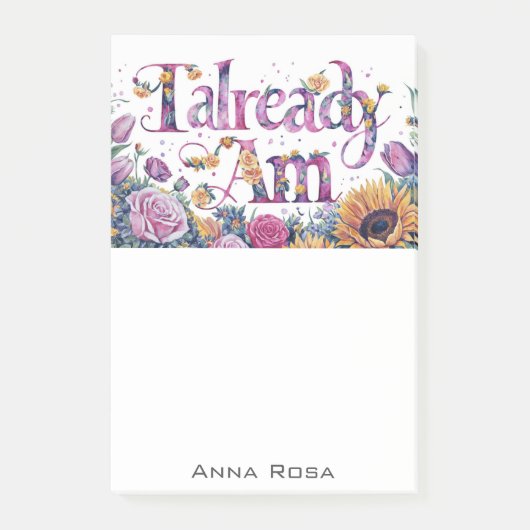 *~* Blume 9 BEREITS AM AP85 Manifesting Post-it Klebezettel (Vorderseite)