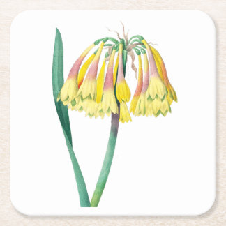 Blume: A003 Antique Pflanze - Rechteckiger Pappuntersetzer