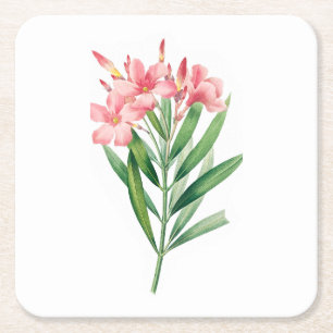 Blume: A005 Oleander - Rechteckiger Pappuntersetzer