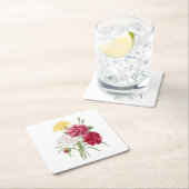 Blume: A008 Carnation - Rechteckiger Pappuntersetzer (Vor Ort)