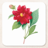 Blume: A010 Dhalia Doble - Rechteckiger Pappuntersetzer (Vorderseite)