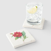 Blume: A010 Dhalia Doble - Steinuntersetzer (Seitenansicht)
