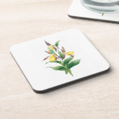 Blume: A011 Gelbe Dame Slipper - Getränkeuntersetzer (Linke Seite)