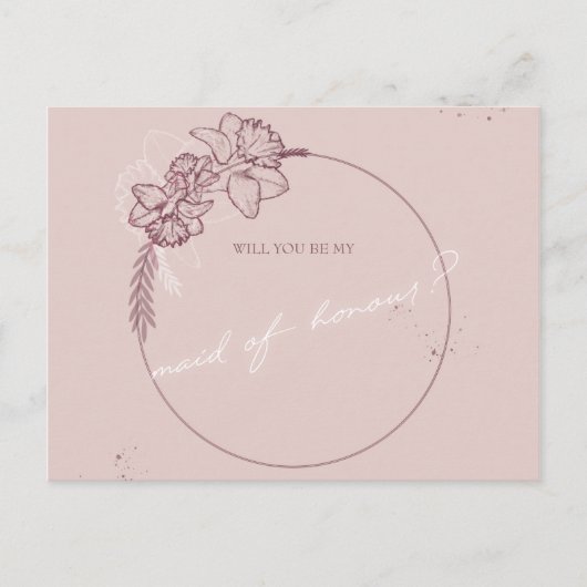 Blume-Abbildung meine Trauzeugin Postkarte (Vorderseite)