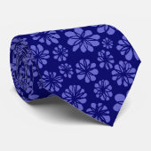 Blume - Abend Blue on Deep Navy Krawatte (Gerollt)