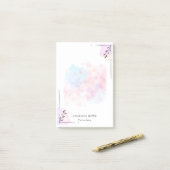 Blume Absract Wasserfarbe Personalisiert Post-it Klebezettel (Auf Schreibtisch)