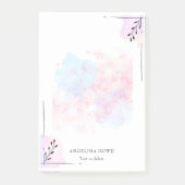 Blume Absract Wasserfarbe Personalisiert Post-it Klebezettel (Vorderseite)