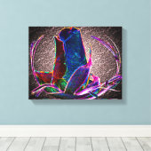Blume abstrakt Blue Rose Leinwanddruck (Insitu (Holzboden))
