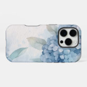 Blume abstrakt Floral Blue Hydrangea iPhone Hülle (Rückseite (Horizontal))