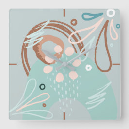 Blume Abstrakt Quadratische Wanduhr